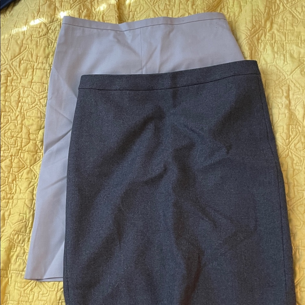 J. Crew Gray and Cream Pencil Skirt Set